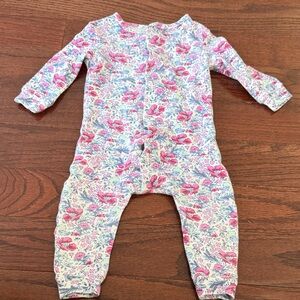 Magnetic Me Floral Kids Footie in Pink and White